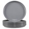 Rinboat 12 Pcs Round Restaurant Serving Trays, Food Meals Server Trays, Cafeteria Food Trays, Plastic, 13.5 Inches, Gray