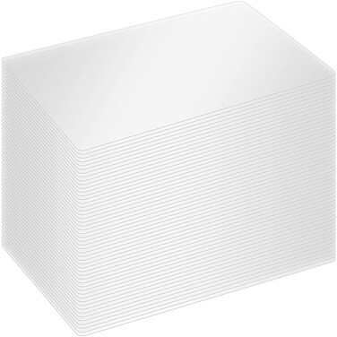 50 Pcs Plastic Placemats Protective Transparent Plastic Sheets Heat Resistant Washable Plastic Table Mats for Table, Dining, Kitchen, Crafting and Shelf Liner, 16 x 12 Inch