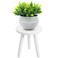 Indoor Plant Stand Plant Table,Cabilock Mid Century Wood Plant Stand,Sturdy and Stable Flower Pot Stand,White Plant Stool Low Short Plant Stands Boho Rustic Wooden Stool for Plant Pot Holder