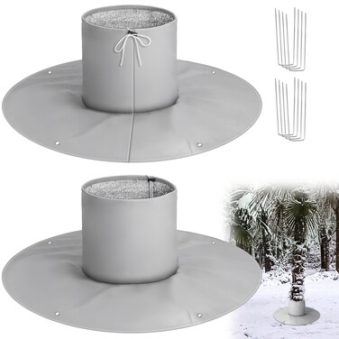 Adnee 2Pcs Palm Tree Root Protectors,3 Layers Tree Root Freeze Protectors with Ground Nails,Winter Tree Root Frost Covers for Outdoor Cold Weather Plants Root Protection