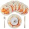WATINC Autumn Pumpkin Fall Placemats - 6pcs Autumn Round Place Mats Set, Thanksgiving Harvest Circle Placemat, Buffalo Plaid Leaves Table Plate Mat for Kitchen Dinner Dining Party Decor (15 inch)
