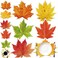 Qyeahkj 72pcs Fall Leaf Placemats Thanksgiving Paper Place Mats Decorations Disposable Fall Maple Leaves Orange Paper Table Mat Coasters for Thanksgiving Autumn Dinner Party Decors Supplies