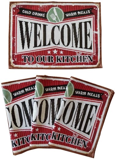 Rustic Placemats Set of 4 - Perfect for Kitchen and Retro Dining Room Table Decor   Farmhouse Place Mats