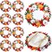 Tigeen Thanksgiving Placemats Set of 8, 15 Inch Round Fall Pumpkin Place Mats Embroidered Leaves Table Mats for Autumn Harvest Holiday Kitchen Table Decor