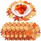 Suttmin 12 Pcs Fall Embroidered Placemats Maple Leaves Placemats Thanksgiving Table Placemats Leaf Washable Table Mats for Thanksgiving Fall Autumn Harvest Home Party Table Decorations
