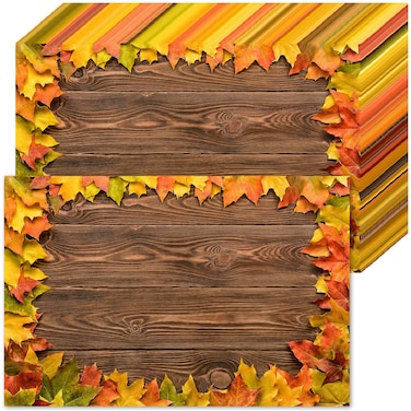 Tenceur 100 Pcs Fall Placemats 11 x 17 Inch Fall Thanksgiving Paper Placemats Disposable Autumn Placemats Fall Leaves Placemats Bulk Seasonal Harvest Holiday Thanksgiving Table Mats Decoration