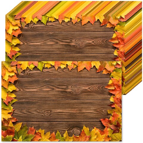 Tenceur 100 Pcs Fall Placemats 11 x 17 Inch Fall Thanksgiving Paper Placemats Disposable Autumn Placemats Fall Leaves Placemats Bulk Seasonal Harvest Holiday Thanksgiving Table Mats Decoration
