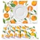 45 Pack Disposable Paper Placemats Orange Paper Table Mats Disposable Placemats for Dining Table Citrus Tangerine Orange Place Mats Rectangle Summer Fruit Place Mat Floral Table Mat, 11 x 17 Inch