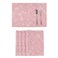 White Snowflakes Pink Placemats Set of 6 Merry Christmas Place Mats Washable for Kitchen Dining Table Heat Resistant Decorative Colth Table Mats 12x18 Inch