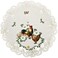 Embroidered Rooster and Country Chic Farmhouse Round Doily, Placemat (15 Inch Round)