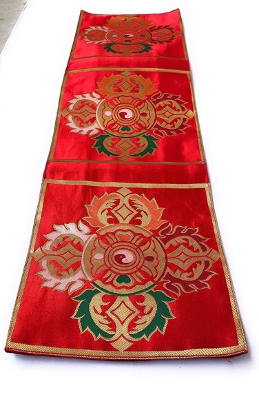 Tibetan Buddhist red dorje Silk Brocade Shrine placemat/Table Cover/Altar Cloth/mats