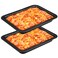 FoldTier 2 Pcs Grandma Style Pizza Pan 16 x 12 x 2 Inch Detroit Style Pizza Pan Hard Rectangular Deep Pizza Pans Non Stick Pre Seasoned Sicilian Style Pizza Tray for Bakeware Kitchenware