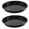 lasenersm 2 Pieces Pizza Pan 6inch Round Pizza Pan Pizza Tray Pizza Baking Tray Pizza Bakeware Sheet for Home Kitchen Restaurant Supplies, Black