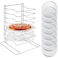 Zhehao Pizza Rack 8 Tiered Pizza Stand 16.7'' H x 12'' L x 12'' W and 8 Pcs 12'' Pizza Pans with Holes, Aluminum Pizza Baking Set for Easy Storage and Baking Multiple Pizzas