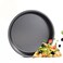 AKOAK 8" Pizza Pan, Non-Stick Pizza Pan, Round Pizza Pan for Oven, Reusable Heavy Duty Carbon Steel Pizza Pan, Black