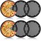 AKOLAFE 6 Pack 12 Inch Pizza Pan for Oven Round Pizza Pan with Holes Large Pizza Tray Set Carbon Steel Non Stick Pizza Plates Perforated Pizza Baking Sheet Personal Metal Platter for Grilling, Cooking