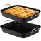Teenyyou 2 Pack Pizza Pan 10 x 14 x 2.2 Inch with Handle Hard Rectangular Deep Pizza Pans Non Stick Sicilian Style Pizza Pan Dish Pre Seasoned Bakeware Kitchenware