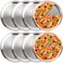 Voittozege 8 Pack Stainless Steel Pizza Pan 12inch Pizza Pans Bulk Round Bakeware Pizza Trays Non-Stick Pizza Pans Tray Reusable Tray Round Pizza for Oven Baking Home Kitchen Restaurant