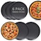 RHBLME 6 Pack Round Pizza Pan, 12.6 Inch Black Pizza Pan for Oven Non Stick Pizza Pan, Reusable Pizza Oven Tray Bakeware Pizza Tray for Restaurant Kitchen, Easy to Clean &amp; Dishwasher Safe
