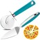 Webake Pizza Cutter Wheel Pie Serve Set, Large Pizza Slicer Stainless Steel Pie Cake Cutter with Non-slip Green Handle, Ideal for Cake Pizza Pies Dough Fudge