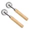 2PCS Pizza Cutter Wheel Roller, 16cm/6.3" long, Zinc Alloy Crinkle Cutter Maker Set with Long Wooden Handle for Making Pasta Ravioli Noodles Dumpling Lace Pastry Pies Fluted Cracker for Kitchen Travel