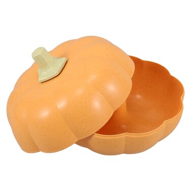 Amosfun Detachable Pumpkin Shape Snack Box with Lid, Candy Nut Serving Container for Halloween Thanksgiving Fall Festival Party Supply