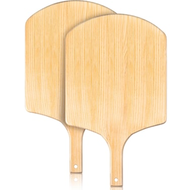 Bokon 2 Pack Wood Pizza Peel 16 Inch L x 14 Inch Large Pizza Paddle W Restaurant Grade Pizza Cutting Board Wooden Pizza Serving Tray with Handle for Christmas Serving Baking Homemade Bread