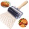 Stainless Steel Pastry Lattice Cutter, Lattice Dough Wheel Cutter with Wooden Handle, Roller Cutter for Lattice Pie Crust, Beef Wellington, Metal Pastry Dough Slicer for Bread, Pizza, and Puff Pastry