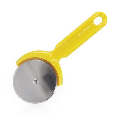 Stainless Steel Pizza Cutter - 7.75 inch Slicer for Pizzas, Pockets and More - Yellow Plastic Handle Pizza Cutter Wheel.