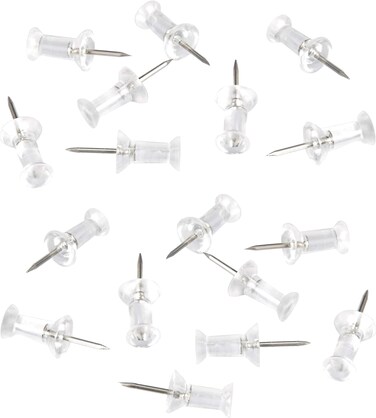 HAALII Push Pins Tacks, Push Pins for Bulletin Board, Portable and Durable Wall Tacks Suitable for Cork Board, Thumb Tacks with Clear Plastic Tip and Steel Tip, Office and Daily Life, Pack of 120
