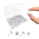 BlingKingdom 100pcs Push Pins Tacks Clear Plastic Head Steel Point Clear Flat Thumbtacks Drawing Pins Clear Wall Tacks Stick Pins with Box for Photos Pinboard Bulletin Board Fabric Marking Crafts