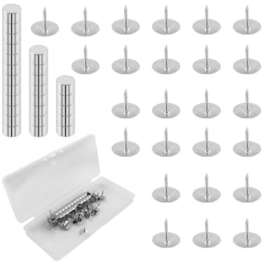 Unlorspy 25 Sets Magnet Thumb Tacks No Hole Tack Magnetic Push Pins for Map, Photo, Poster,Paper Craft,Walls Bulletin Boards