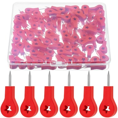 80 Pieces Wood Push Pins Pins for Travel Map Thumb Tacks Map Push Pins Map Tacks in Star for Travel Hanging Art Picture Photo Tapestry Painting Board Map