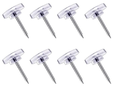 120 Count Push Pins,Clear Thumb Tacks, DEEINN Pins &amp; Tacks, Clear Thumb Tacks for Wall Hangings Plastic Clear Push Pins for Cork Board Flat Head Thumb Tacks