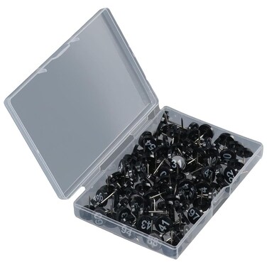 dohobby 100PCS Numbered Push Pin Tacks 1-100 Numbers Sequential Pins Thumb Tacks Flat Tacks Push Pins for Wall Hangings Decorative Push Pin