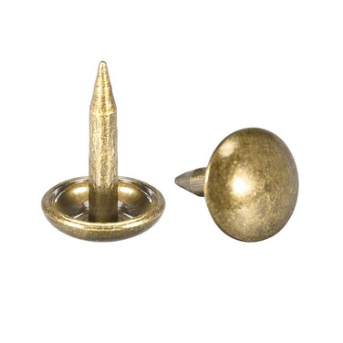 uxcell Upholstery Nails Tacks 7mm Dia 10mm Height Retro Round Thumb Push Pins Bronze Tone for Furniture Sofa Headboards, 200 Pcs
