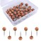 AIEX 100 Pieces Wooden Push Pins Round Head Push Pins with Steel Needle Map Pins Decorative Push Pins for Bulletin Board Documents Photos and Cards