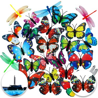 48 Pieces Butterfly Thumb Tacks Butterfly Push Pins Dragonflies Photo Map Pins for Photos Wall Corkboard Bulletin Board Photo Wall Decorations, Random Pattern