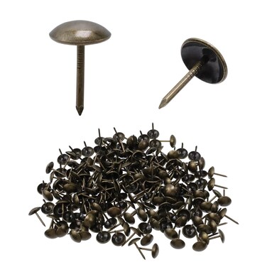 Antrader 200pcs Household Decorative Metal Round Head Upholstery Tack Nail (11 x 17mm Bronze Tone)