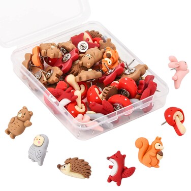 50PCS Push Pins, Decorative Pushpins, Cute Animal Thumb Tacks for Cork Board, Bulletin Board, Office Organization or Home