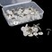Woogim 100PCS Upholstery Tacks Flat White Furniture Sofa Thumb Nails Pins Mini Decorative Furniture Nails for Furniture DIY Decorative