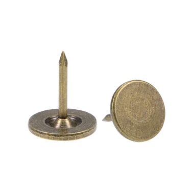 uxcell 30Pcs Upholstery Tacks, 11mmx13mm Flat Head Decorative Furniture Nails Thumb Tack for Furniture Sofa Headboards, Bronze