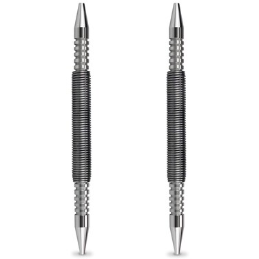 ZATUX 2 Pcs Dual Head Nail Setter 3/32&acirc;&euro;&sup3; and 1/8&acirc;&euro;&sup3; Spring Loaded Nail Set Hammerless Double Ended Nail Punch Tool, 3500 PSI Striking Force Counter Punch