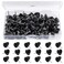 100pcs Push Pins, Plastic Pushpins Black Push Pins Heart Shaped Cute Thumb Tacks Decorative for Home School Office Notice Board Cork Board 0.47inch