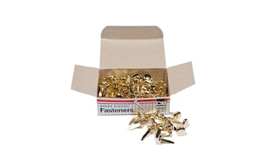 Charles Leonard Inc. Brass Plated Round Head Fasteners, 0.50 Inch Shank, 8 Mm Head, 10 Boxes of 100 Each (2R,Bp)