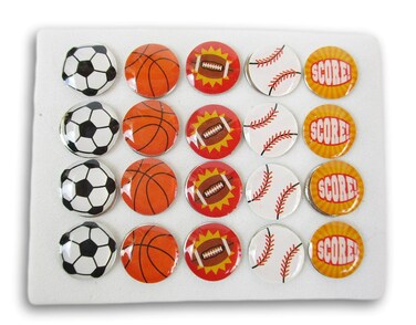 Deco Sports Push Pins - Football, Basketball, Soccer, Baseball Tacks - 20 Count