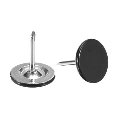 uxcell 100Pcs Upholstery Tacks, 11mmx13mm Flat Head Decorative Furniture Nails Thumb Tack for Furniture Sofa Headboards, Black