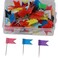 okhobby 100Pcs Flag Map Push Pins, Colorful Travel Map Pins for Bulletin Board, Photo Wall (8 Colors)