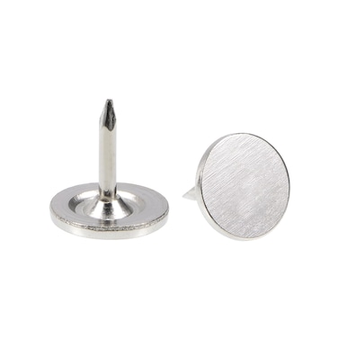 uxcell 30Pcs Upholstery Tacks, 9.5mmx10mm Flat Head Decorative Furniture Nails Thumb Tack for Furniture Sofa Headboards, Silver