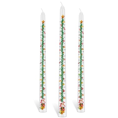 Jutom 3 Pcs Christmas Advent Candle Countdown Christmas Calendar Candle Christmas Gifts Advent Calendar, 12 Inch
